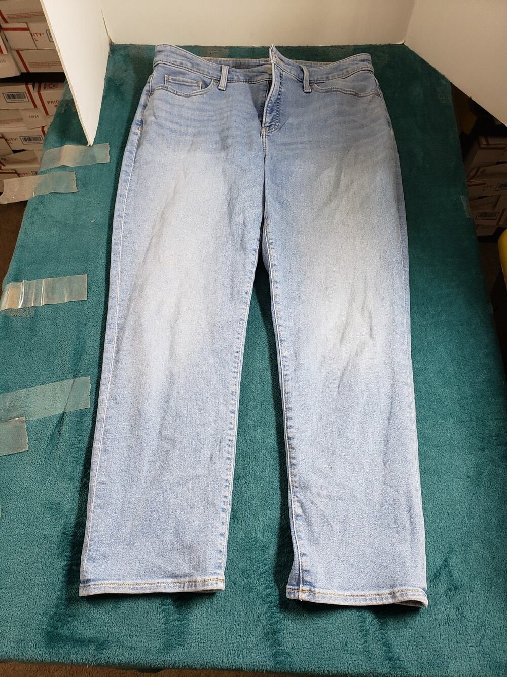 Chicos Jeans Sz 2 US Size 12 Womens Blue Stretch Pants Girlfriend Slim Ankle